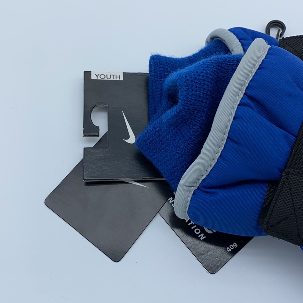 NWT BOYS NIKE THINSULATE INSULATION GLOVES SIZE 8 YOUTH BLUE GRAY - Picture 8 of 13